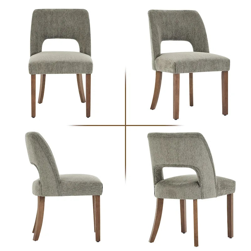 Ensemble de 4 chaises de salle à manger rembourrées en tissu