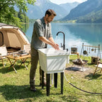 Évier utilitaire portable avec bac à linge, évier sur pied avec robinet, distributeur de savon et tuyaux