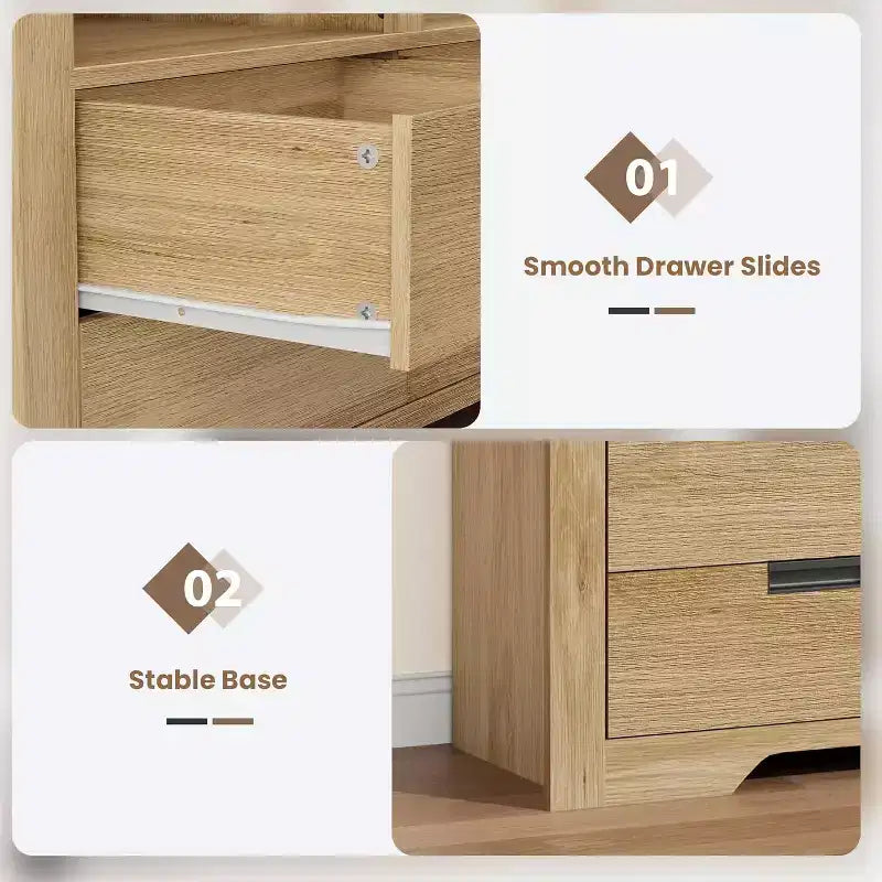 Bibliothèque haute de 72 pouces avec 4 tiroirs, bibliothèque de rangement autoportante de style maison de campagne pour chambre, salon et bureau à domicile