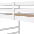 Lit superposé bas, lit superposé en bois au ras du sol avec échelle, lit superposé avec barrières de sécurité complètes
