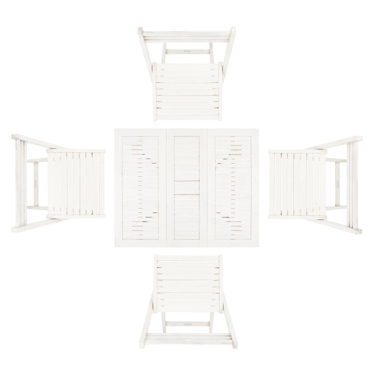 SAFAVIEH Brandy 5-teiliges Outdoor-Esszimmerset – 43 B x 35 T x 29 H