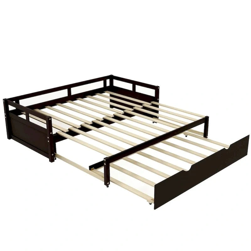 Ausziehbares Tagesbett mit Ausziehbett, hölzernes Tagesbett mit Ausziehbett