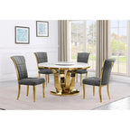 Best Quality Furniture D325-SC324-7 ronde eetkamerset met 5 delen