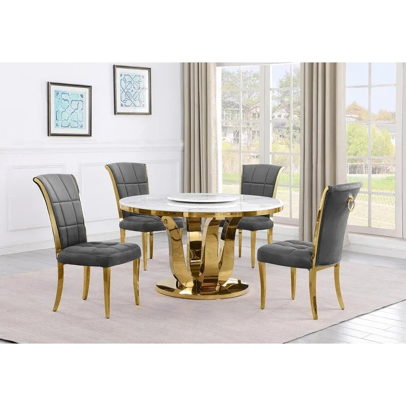 Best Quality Furniture D325-SC324-7 ronde eetkamerset met 5 delen