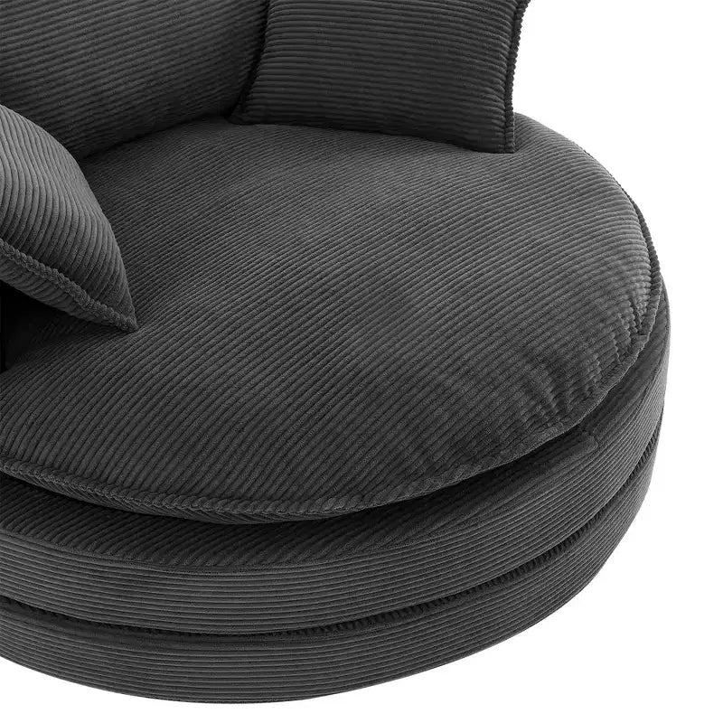 360 Swivel Accent Chair, Barrel Chair Swivel Round Sofa Chair with Cushion for Living Room