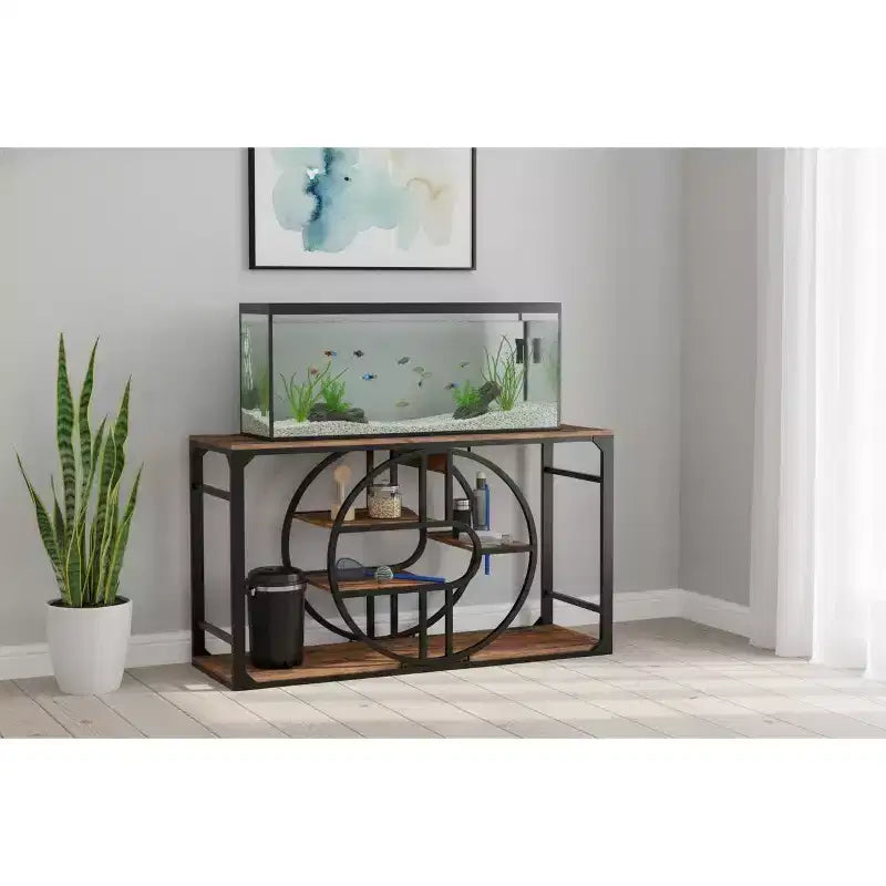 Metall-Aquarienständer für 55–75 Gallonen, belastbarer Fischbeckenständer mit Aufbewahrungsschrank, mehrstufiger Fischbeckenständer mit verstärkten Beinen, geeignet