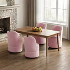 Chaise de coiffeuse pivotante avec rangement, tabouret rond rembourré avec dossier, fauteuil tonneau d’appoint doux et rembourré pour chambre et salon