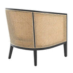 Tillman Akzentstuhl aus Leinen mit Rattan