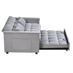 Modernes ausziehbares Schlafsofa, 3-in-1-Schlafsofa mit verstellbarer Rückenlehne, Samt-Loveseat, Kissen und Seitentaschen