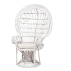 Kallima moderne bohemien pauwenstoel van wit en naturel rotan