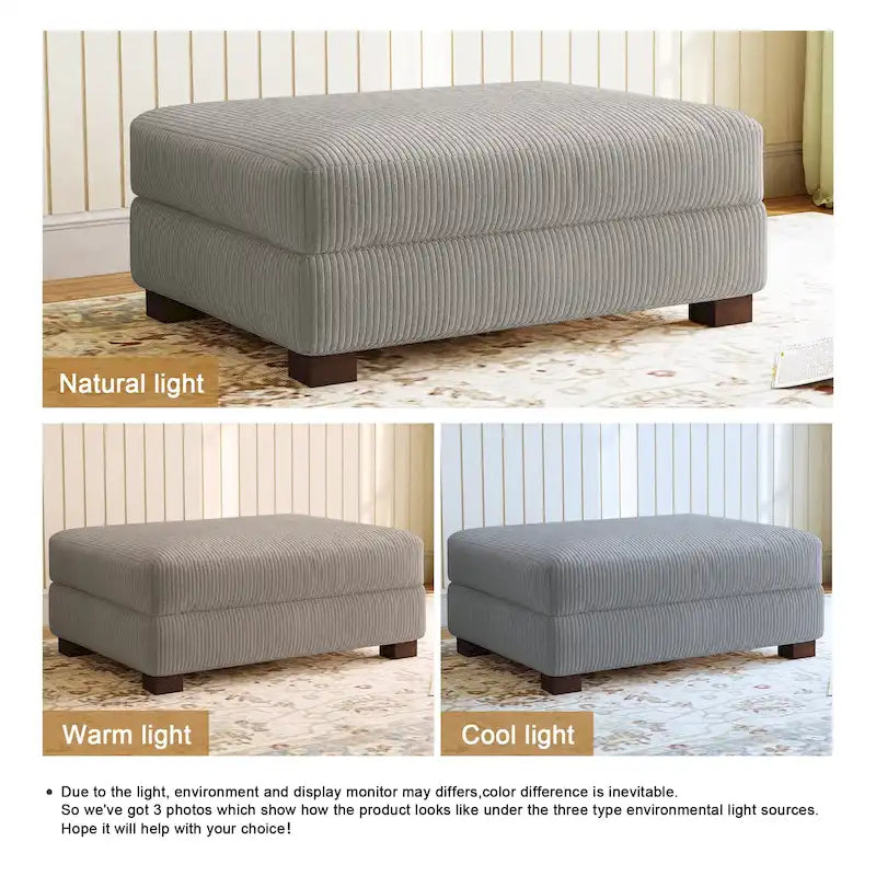 Pouf d’appoint moderne surdimensionné en tissu côtelé