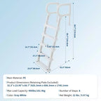 Stevige zwembadladder met 5 treden en dubbele leuningen, antislip en robuuste PE-treden, draagvermogen van 400 lb, geschikt voor ingegraven en bovengrondse zwembaden van 48-54 inch