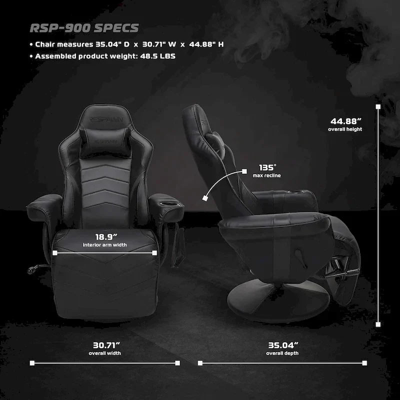 Fauteuil de gaming inclinable avec repose-pieds