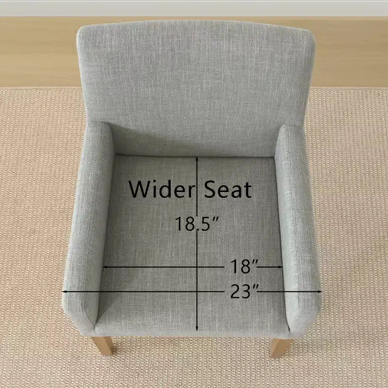 Set van 6 gestoffeerde eetkamerstoelen met armleuningen, moderne linnen fauteuils met houten poten, accentstoelen voor eetkamer en woonkamer - Panipeachy