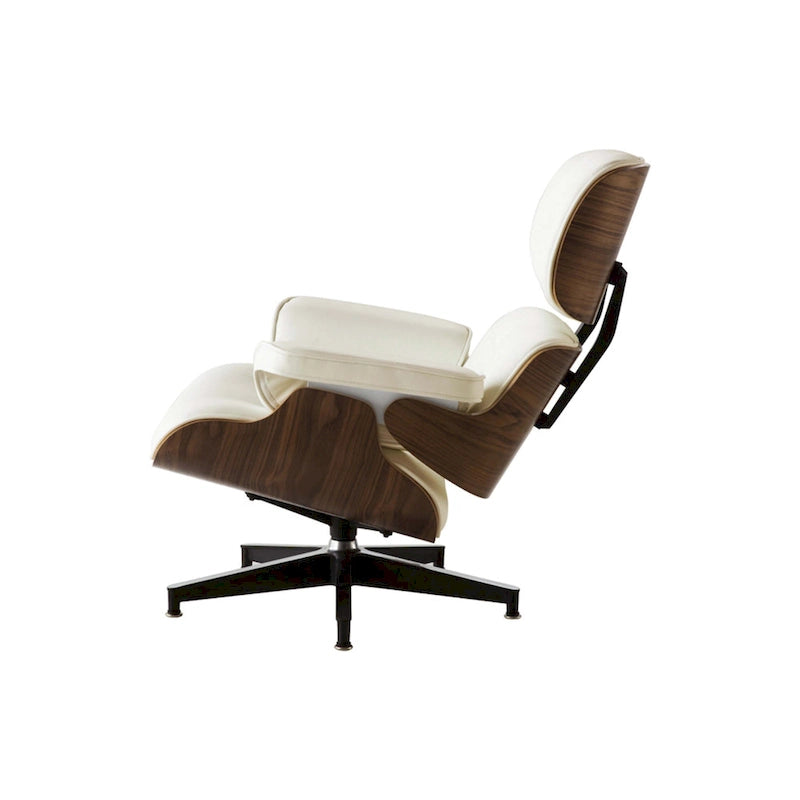 Leren loungefauteuil in mid-century-modern stijl, relaxfauteuil