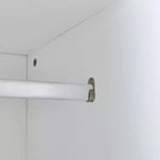 Lit escamotable mural une place, cadre en bois avec armoire intégrée, tiroirs de rangement et étagères ouvertes, blanc -ModernLuxe