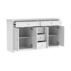 59,1-inch wit buffetdressoir, modern uit het midden van de eeuw, eigentijds, gelakt