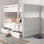 Camaflexi Etagenbett Full über Full mit ausziehbarem Twin-Bett – Kopfteil mit Paneelen