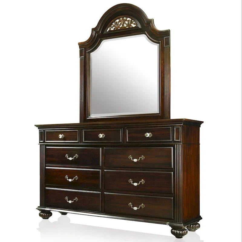 Ensemble traditionnel Vame de 2 pièces comprenant une commode à 9 tiroirs et un miroir, par Furniture of America