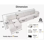 Dyonery Modular Corduroy Sectional Sofa with Washable Covers