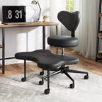 Pinmoco ergonomischer Bürostuhl mit gekreuzter Sitzfläche, höhenverstellbarer Meditationsstuhl, um 360° drehbar, Lordosenstütze, Arbeits- und Bürostuhl, ADHD-Stuhl