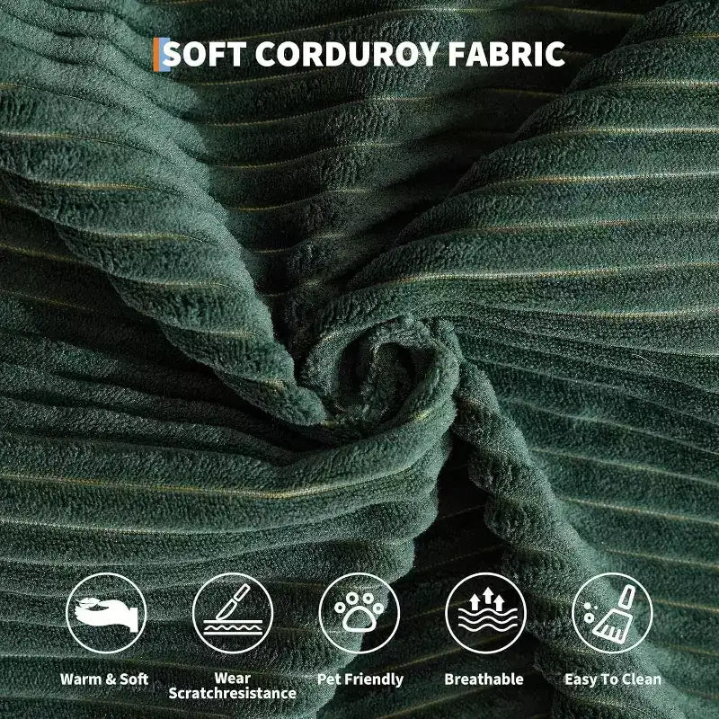 Corduroy vloerbank die kan worden omgebouwd tot bed, met kussens, verstelbare armleuningen en rugleuning, geschikt voor woonkamers, slaapkamers en appartementen.
