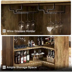 Meuble de bar en L avec porte-verres à pied pour bar à domicile