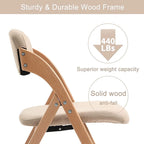Wooden Stackable Dining Folding Chairs with Padded Seats(Set of 4)