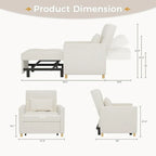 AECOJOY 3-in-1-Schlafsofa-Sessel mit Kissen und verstellbarer Rückenlehne