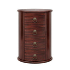 No Assembly Solid Wood End Table, Vintage Round Side Drawers Table