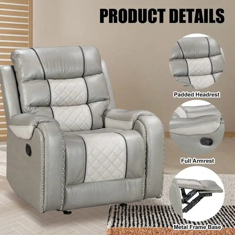 Ruime relaxfauteuil van kunstleer in Amerikaans design voor de woonkamer