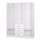 Palace Imports 100% Solid Wood Cosmo 3-Door Wardrobe Armoire with Solid Wood or Mirrored Doors