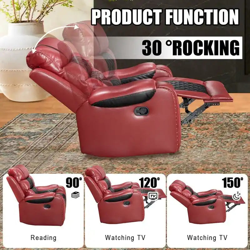 Ruime relaxfauteuil van kunstleer in Amerikaans design voor de woonkamer