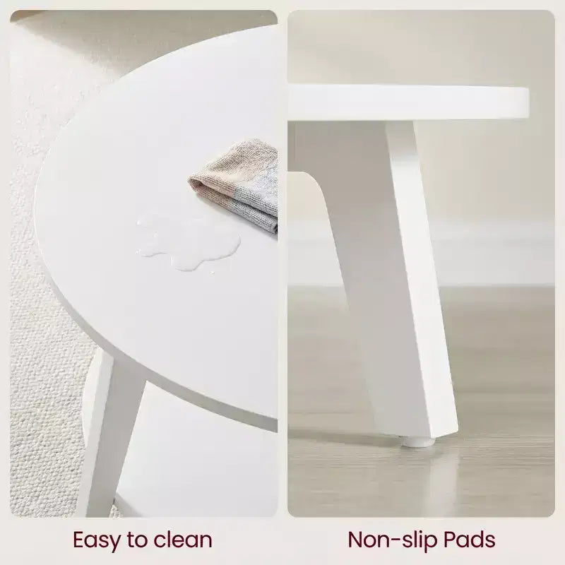 Honingbruine ronde salontafel met 2 opbergniveaus, 31,5 x 17,7 inch, ideaal voor de woonkamer