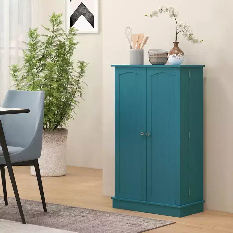 HOMCOM 41-Zoll-Küchenvorratsschrank, Küchenschrank mit 2 Türen, 5-stöckigen Ablageflächen, 12 Gewürzregalen und verstellbaren Einlegeböden für das Esszimmer
