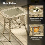 XIZZI 9-teiliges Outdoor-Gartenmöbel-Set mit drehbarem Sessel