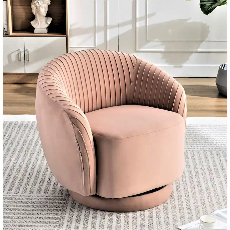 Petit fauteuil pivotant en velours Milvo