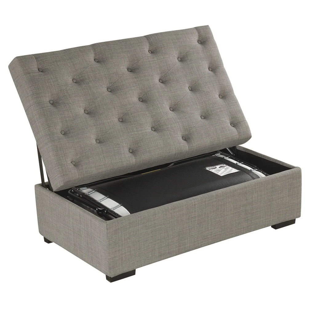 Opvouwbare slaapbank, poef van 49,6 inch met opvouwbare slaapbank, converteerbare slaapplaats met traagschuimmatras en gecapitonneerd ontwerp