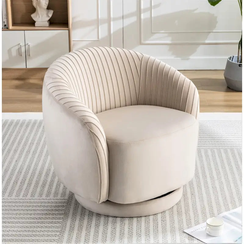 Petit fauteuil pivotant en velours Milvo