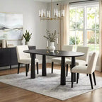 Dovelina ovale houten eettafel van 67 met 4 poten, moderne keukentafel voor 6 personen
