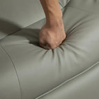 HomCom verstelbare handmatige relaxstoel van imitatieleer met draaivoet en comfortabele, ontspannende voetensteun