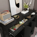 59,1-inch wit buffetdressoir, modern uit het midden van de eeuw, eigentijds, gelakt
