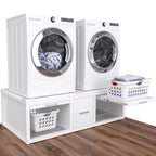 Socles pour lave-linge et sèche-linge GDLF, support universel avec tablette coulissante, blanc