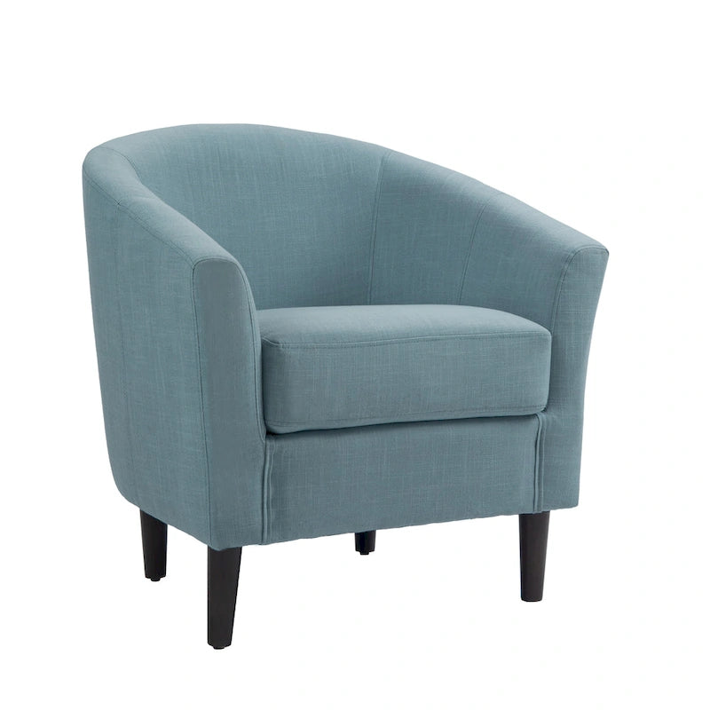 Ensemble de 2 fauteuils club modernes en lin, style tonneau