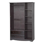 3-Door Wardrobe Armoire - White/Mocha/Java - Solid Wood