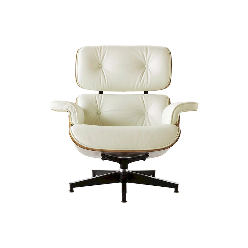 Leren loungefauteuil in mid-century-modern stijl, relaxfauteuil