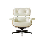 Leren loungefauteuil in mid-century-modern stijl, relaxfauteuil