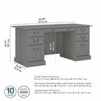 Bush Furniture Saratoga Schreibtisch für Führungskräfte mit Schubladen und Stauraum