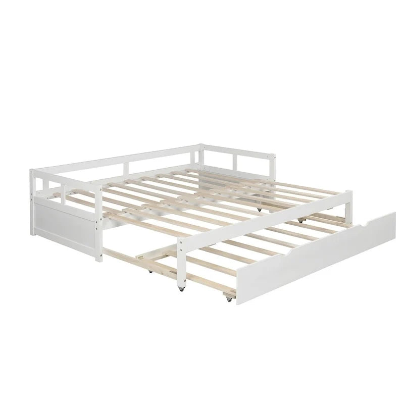 Ausziehbares Tagesbett mit Ausziehbett, hölzernes Tagesbett mit Ausziehbett