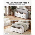 Shoe Storage Bench, 47.2 In Long Entryway Bench with Cushioned Seat Lift Top Storage, 4 Doors, 300 lbs Capacity, Bench with Shoe Rack for Entryway